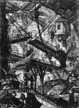 Giovanni Battista Piranesi (1720-1778) - Planche VII des Prisons, dite « Le Pont-levis ».