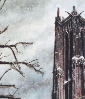 La Tour Saint-Jacques - Paris sous la neige - Luc Dartois - Peinture et matieres sur toile 1999 (détail)