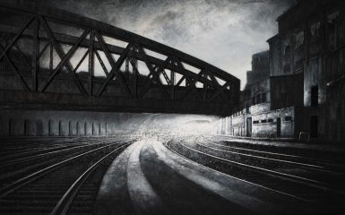 Paris, Gare de l‘Est - Luc Dartois - Peinture et matieres sur toile 2017