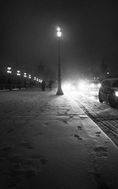 Luc Dartois 2018 - Paris la nuit sous la neige, pont Alexandre III