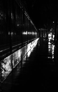 Luc Dartois 2019 - Paris la nuit sous la pluie, Grilles du Parc Monceau