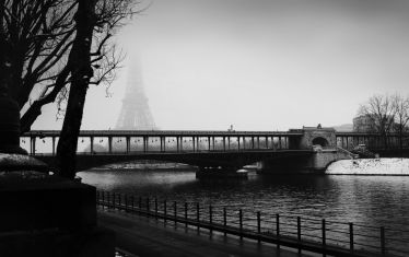 Luc Dartois 2009 - Paris sous la neige, pont de Bir-Hakeim