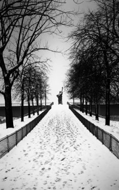Luc Dartois 2009 - Paris sous la neige, Statue de la Liberté
