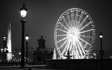 Luc Dartois 2009 - Paris la nuit sous la neige, Place de la Concorde et Grande Roue