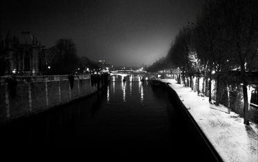 Luc Dartois 2009 - Paris la nuit sous la neige, Quais de Seine et pont de l‘Archevêché