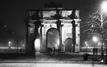 Luc Dartois 2018 - Paris la nuit sous la neige, Arc de Triomphe du Carrousel