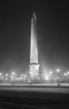 Luc Dartois 2018 - Paris la nuit sous la neige, Obélisque de la Place de la Concorde