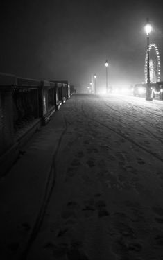 Luc Dartois 2018 - Paris la nuit sous la neige, pont de la Concorde