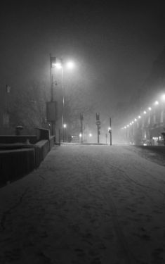 Luc Dartois 2018 - Paris la nuit sous la neige, quai Voltaire