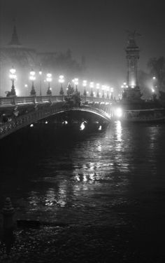 Luc Dartois 2018 - Paris la nuit inondations sous la neige, pont Alexandre III
